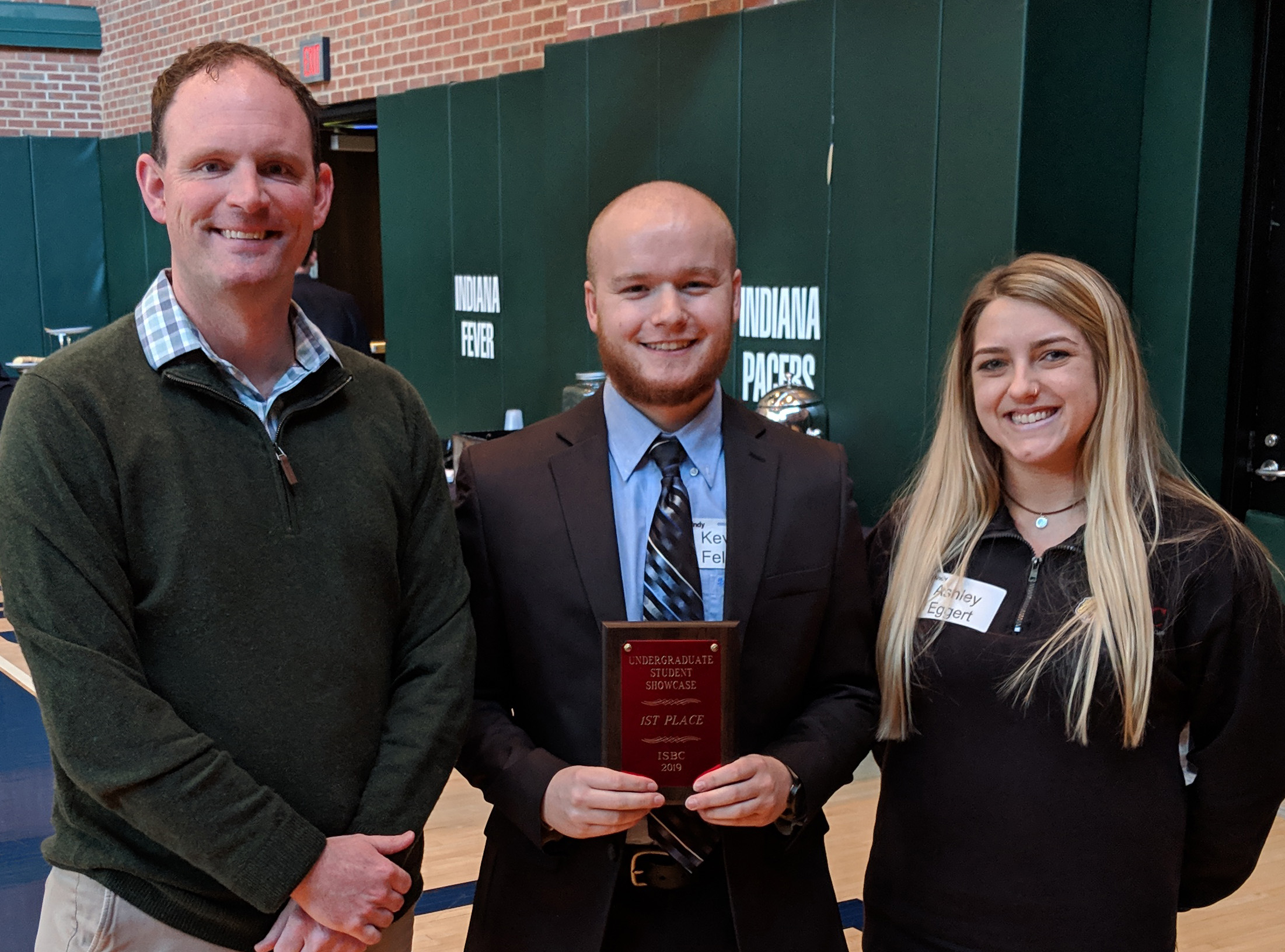 Eggert and Feller with plaque