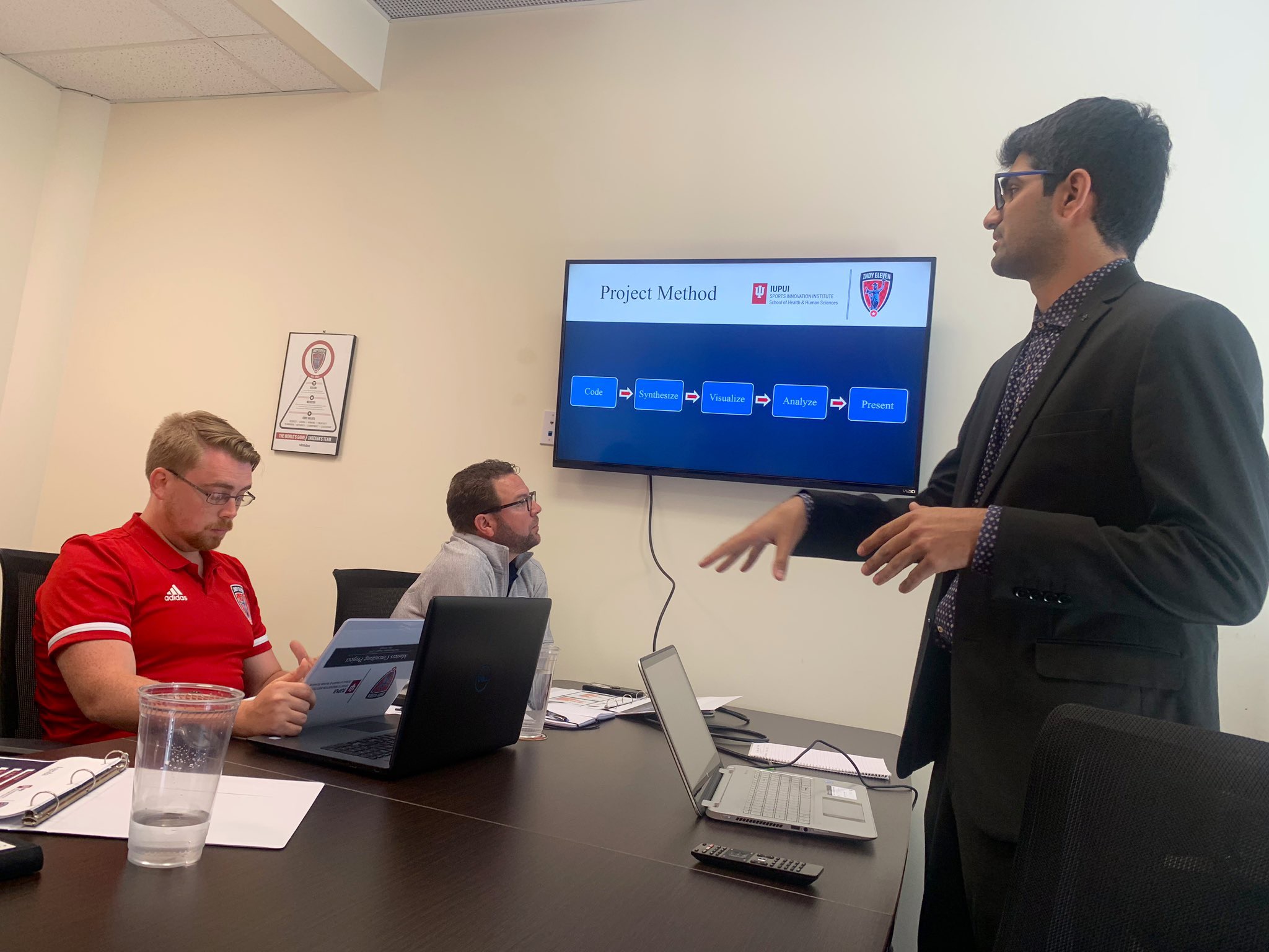 Vijay Melwani presenting to Indy Eleven